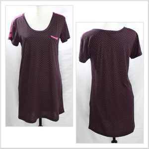 Black and Hot Pink Classic T Shirt Lounge Night Dress Night Gown